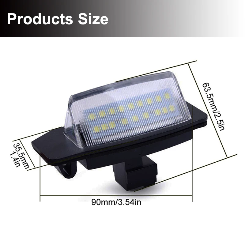 2 шт. LED номер лицензии светильник Настенные светильники белого Canbus для Mitsubishi