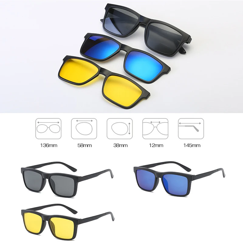 Поляризованные солнцезащитные очки с клипсой для мужчин и женщин магнитной