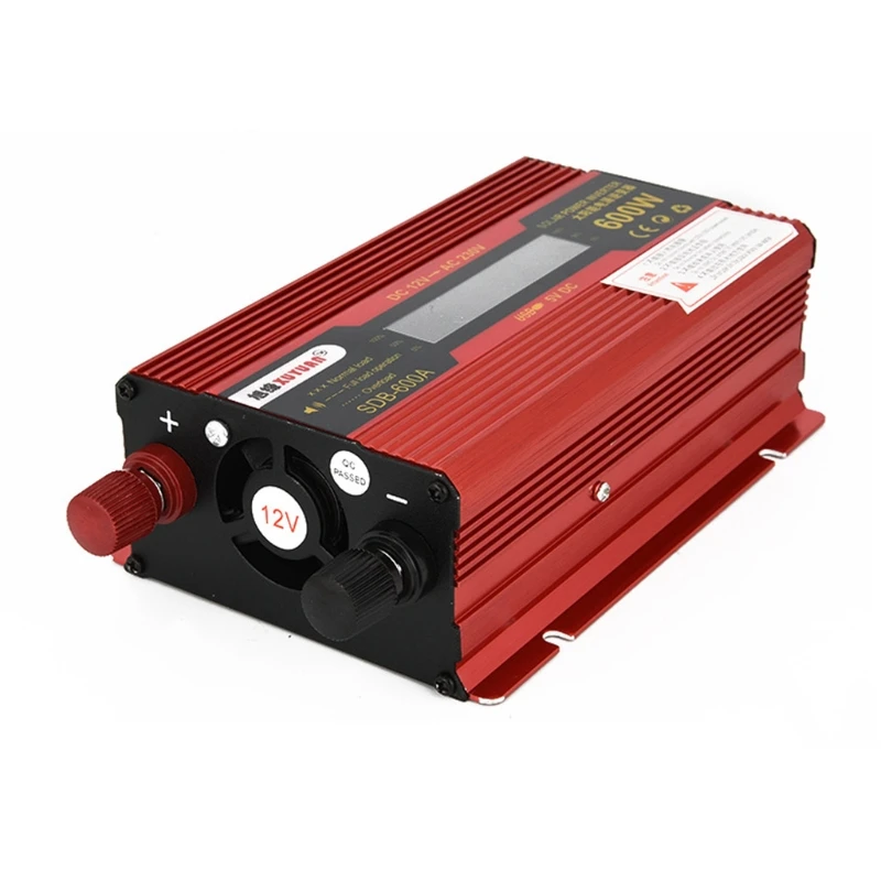 

600W Car Inverter DC 12V/24V to AC 110V/220V Voltage Converter Short Circuit Protection Auto Adapter with LCD Display