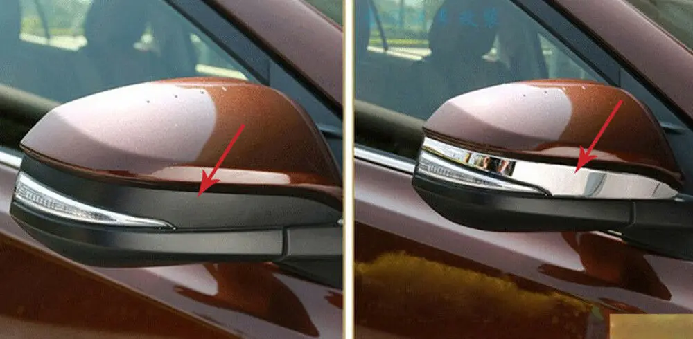 

For Toyota RAV4 2013-2015 Auto Chrome Rearview Mirror wing Strips Cover Trim