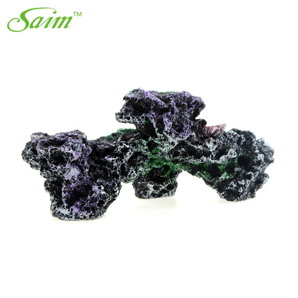Saim 10.8" Aquariums Accessories Artificial Coral Reef Coral Reef Shell Stones Fish Tank Decoration Aquarium Resin Coral Decor