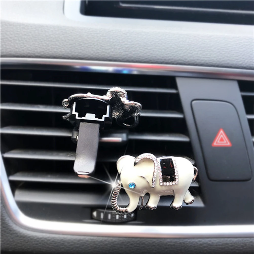 Автомобильный парфюмерный зажим в форме слона с алмазными шипами украшение для