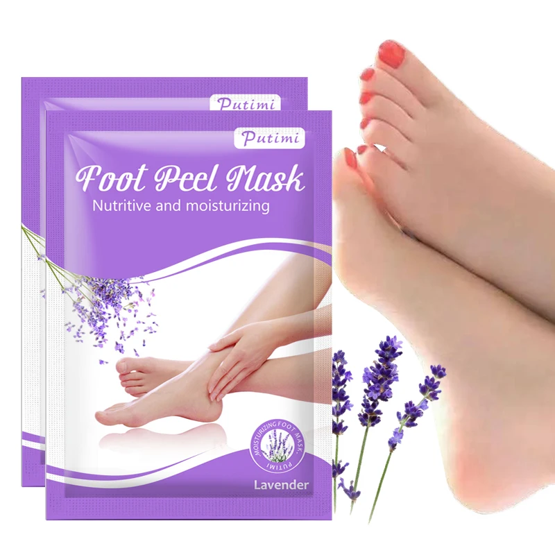 

PUTIMI 3Pair Feet Exfoliating Mask for Legs Lavender Mask Moisturizing Heels Skin Peeling Dead Skin Feet Mask Socks for Pedicure