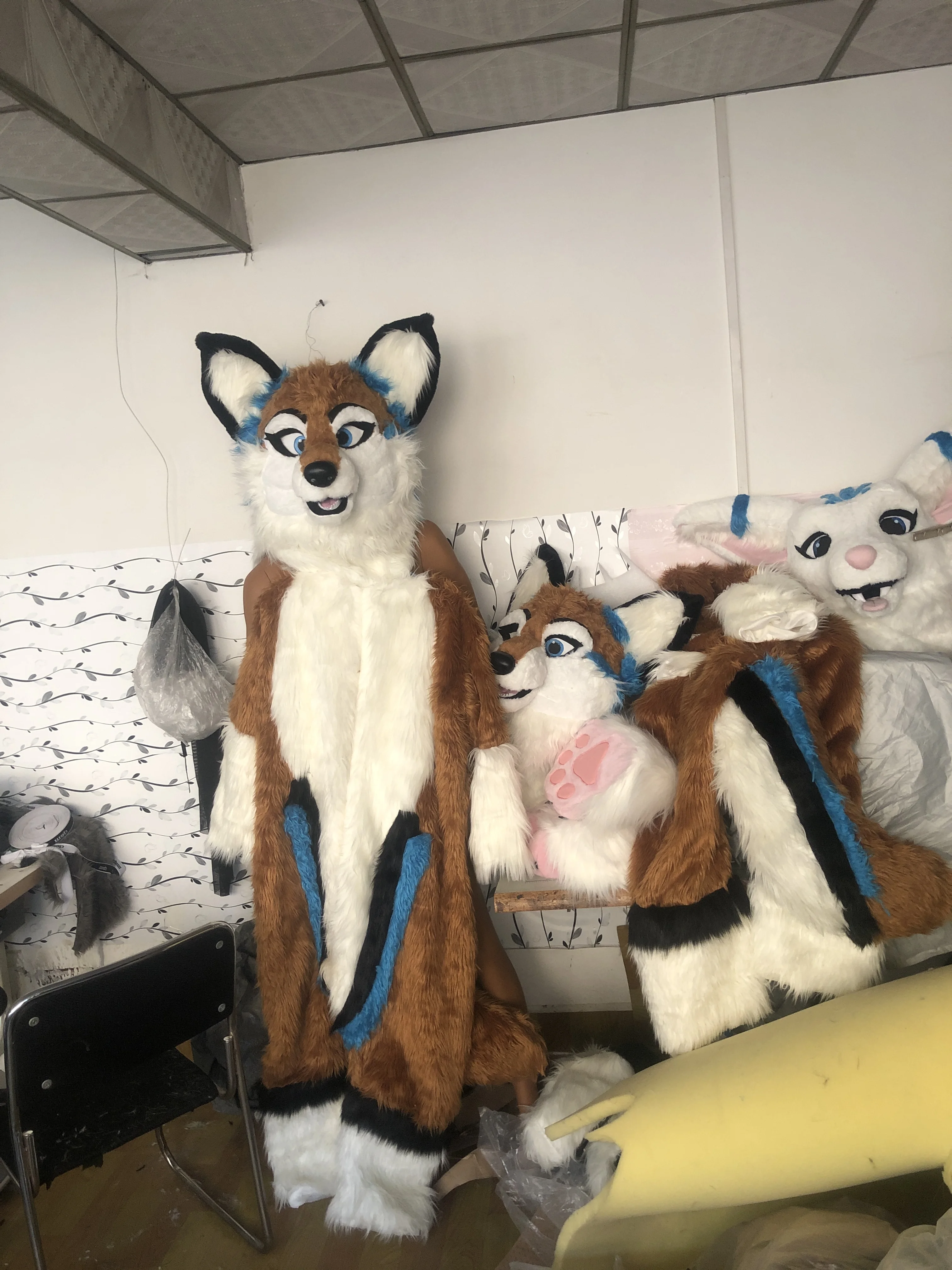 Индивидуальные Доступные реальные фото полный комплект #66 костюм хаски собака