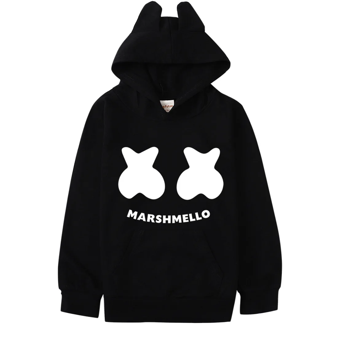 DJ Marshmello логотип лица одежда с кошачьими ушками для мальчиков повседневные