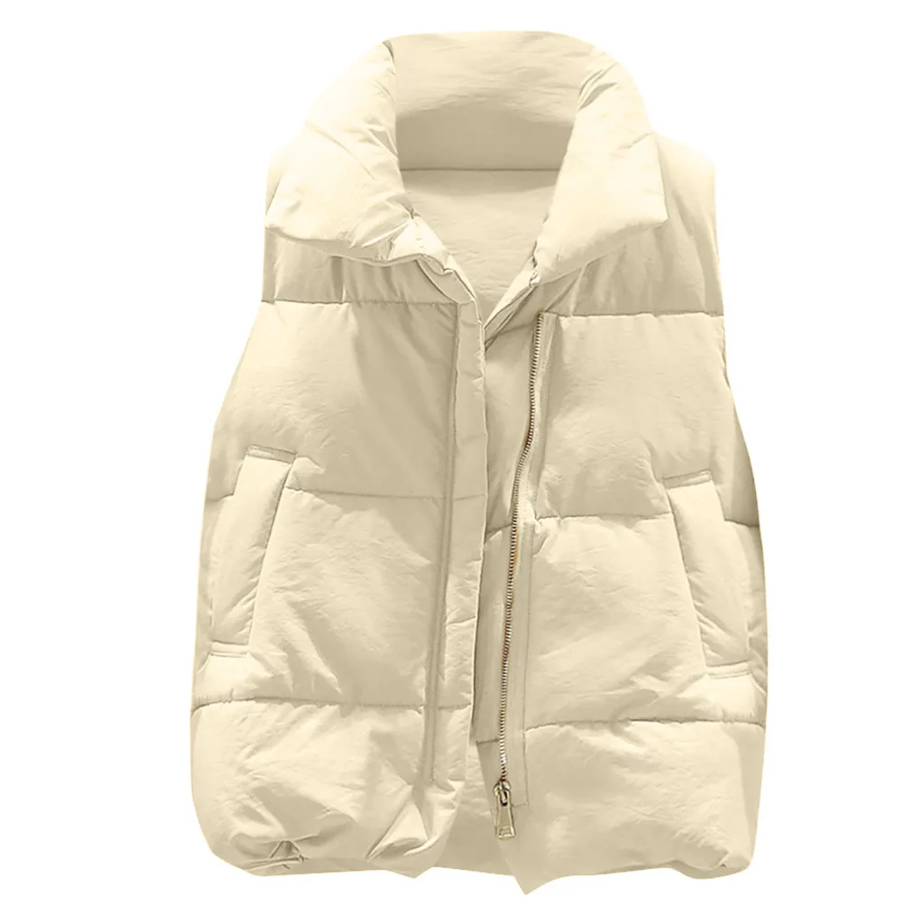 JAYCOSIN женский жилет с высоким воротником без рукавов короткий модный теплый