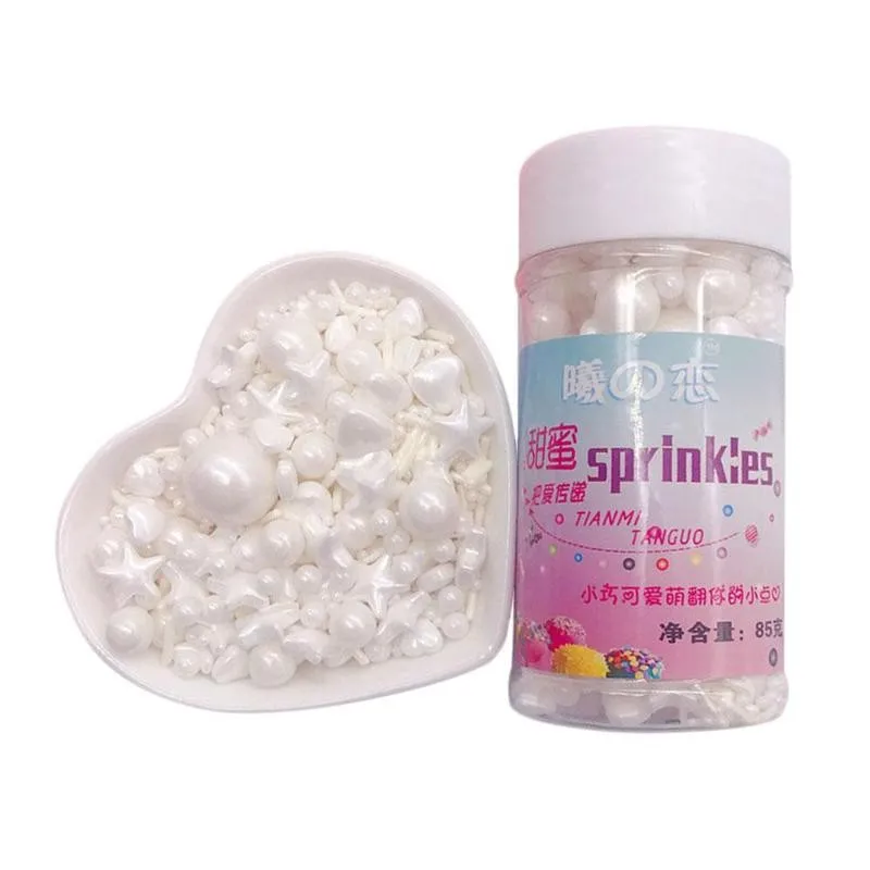 

Round Edible White Pearl Sugar Beads Cake Decoration Sugar Cake Chocolate 85g Candy Fondant DIY Baking Sprinkles E1M0