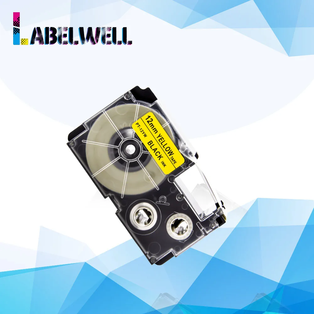 Labelwell 1 шт. 12 мм лента для маркировки совместимая с Casio XR 12YW KL 60 60SR 750 лентами печати