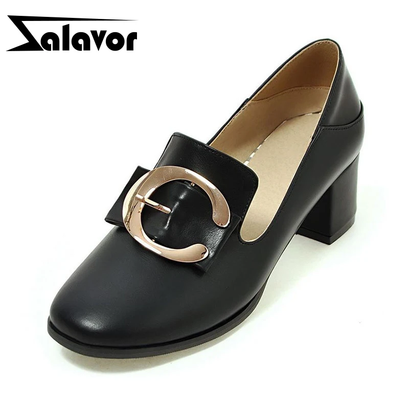 ZALAVOR/простые женские туфли лодочки на высоком толстом каблуке без шнуровки с