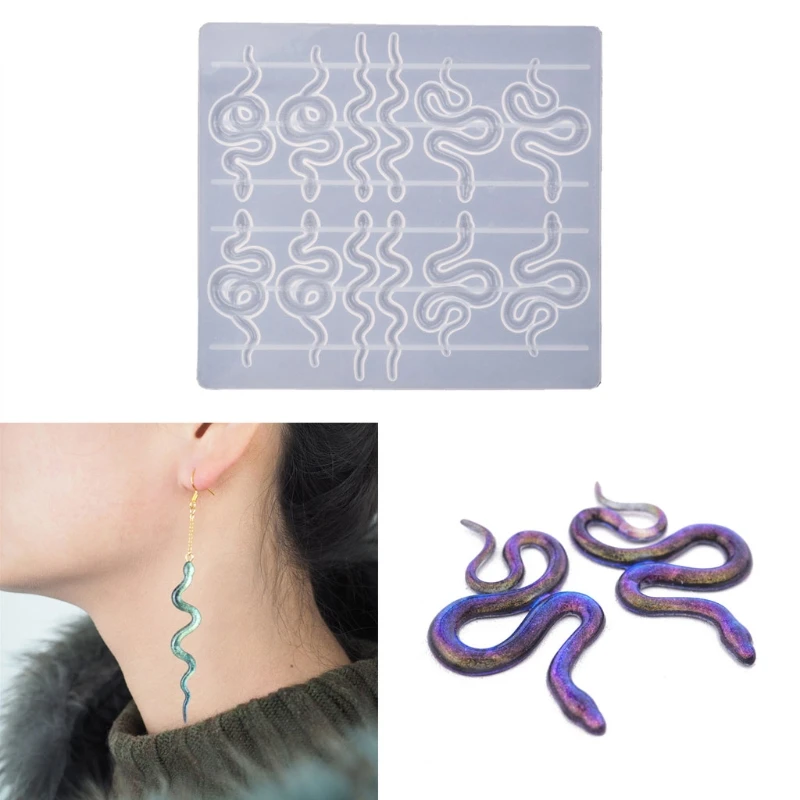 

Snake Pendant Earring Resin Molds 6 Pair Serpent Shapes Dangle Earring Silicone Epoxy Resin Casting Molds Jewelry Making