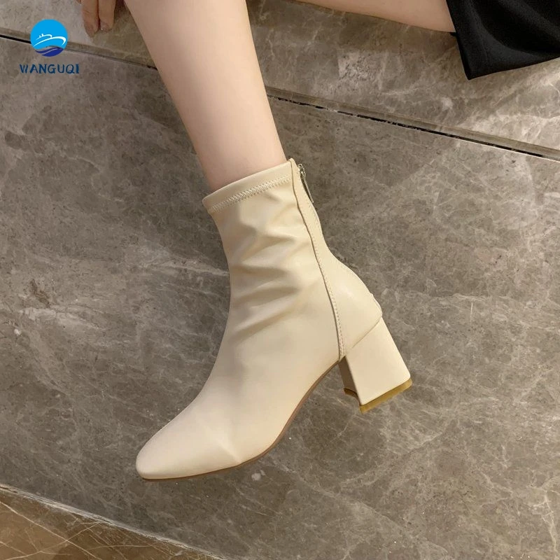 

Martin boots female British wind 2021 new spring and autumn single boots square head thick with women's boots fashion boots