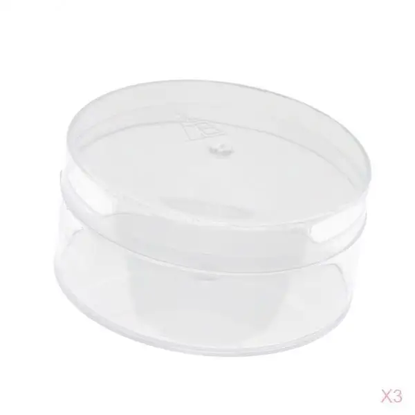 

3pcs Round Plastic Container Watchmaker Watch Parts/Screws Storage 75 x 37mm