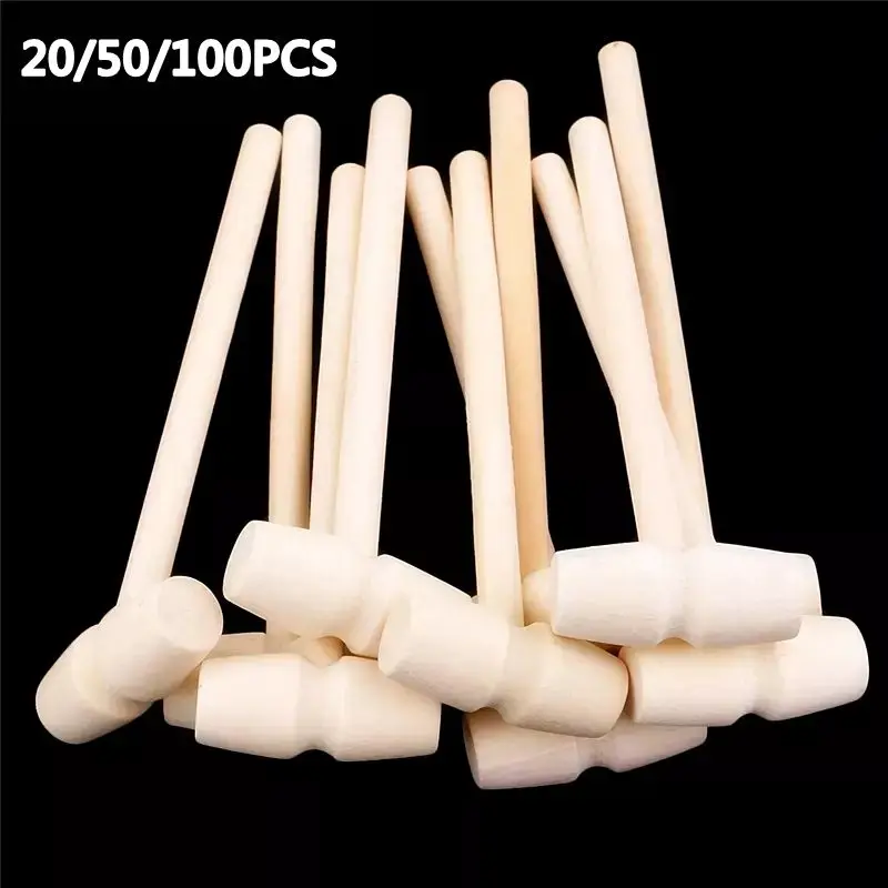 

20/50/100Pcs Mini Wooden Hammer Balls Toy Pounder Replacement Wood Mallets Baby Educational Toy for Home Wholesale