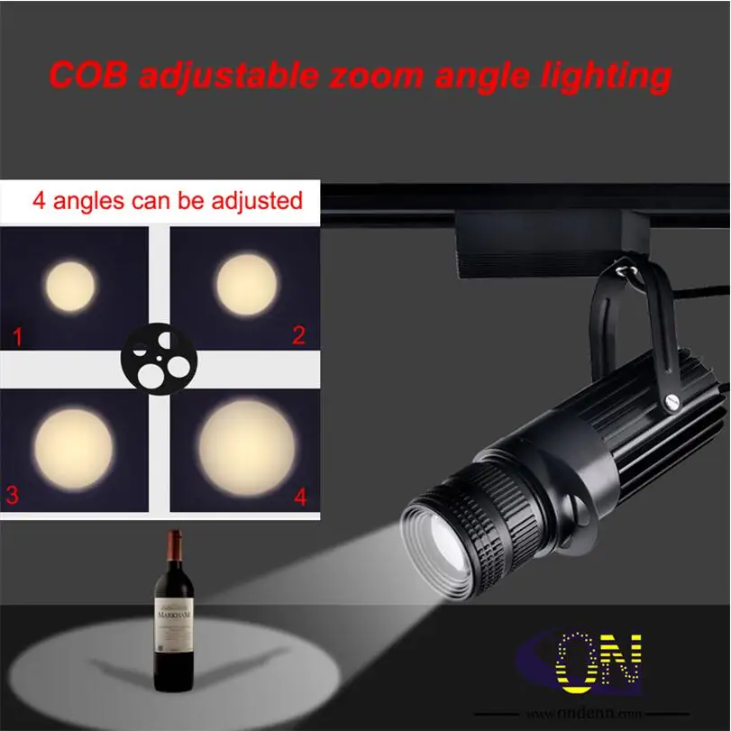 Высококачественный светодиодный рельсовый прожектор 15 Вт/20 Вт CREE COB ZOOM дорожные