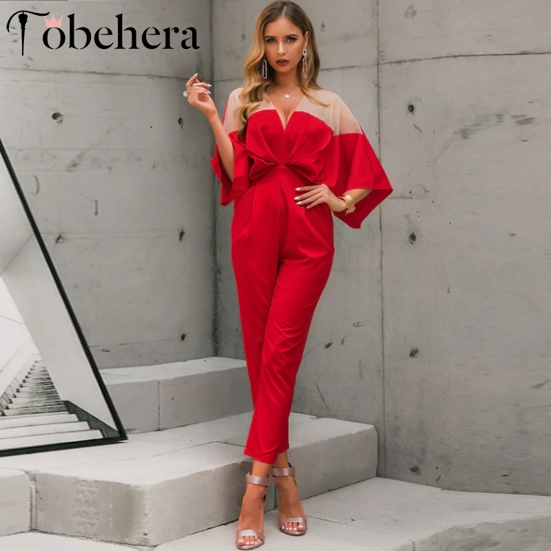 Glamaker плиссированный прозрачный лоскутный длинный комбинезон женский летний