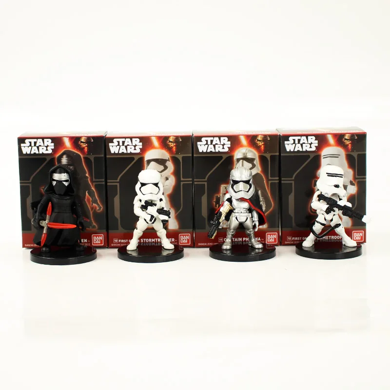 C With Box 4 шт. 5 шт. Звездные войны Дарт Вейдер Мастер Йода R2-D2 робот белые солдатики ПВХ Фигурки Модель Коллекция игрушек отличный подарок для детей - Цвет: C With Box