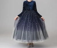 Star mesh dress for girls Fashionable princess dress School performance costume dress