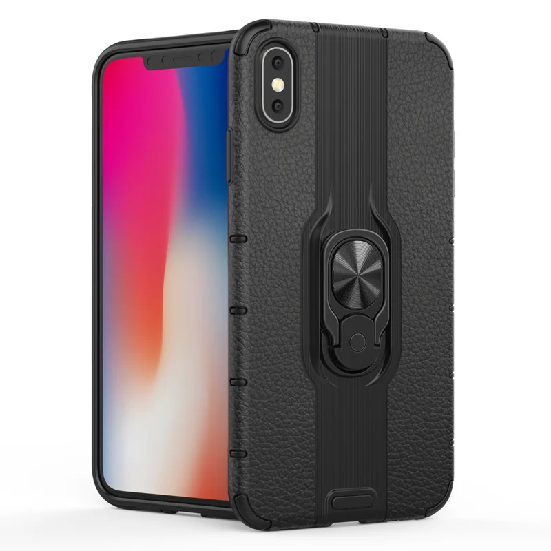 Ударопрочный чехол на 360 металлическое кольцо с подставкой для iPhone 11 pro Max 2019 X XS MAX