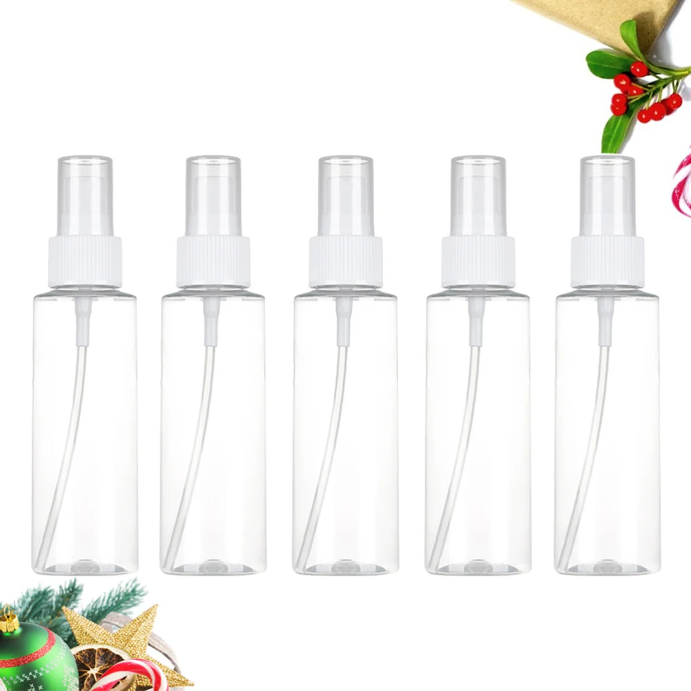 

5pcs Empty Spray Bottles Clear Bottle Portable Refillable Cleaning Fluid Containers