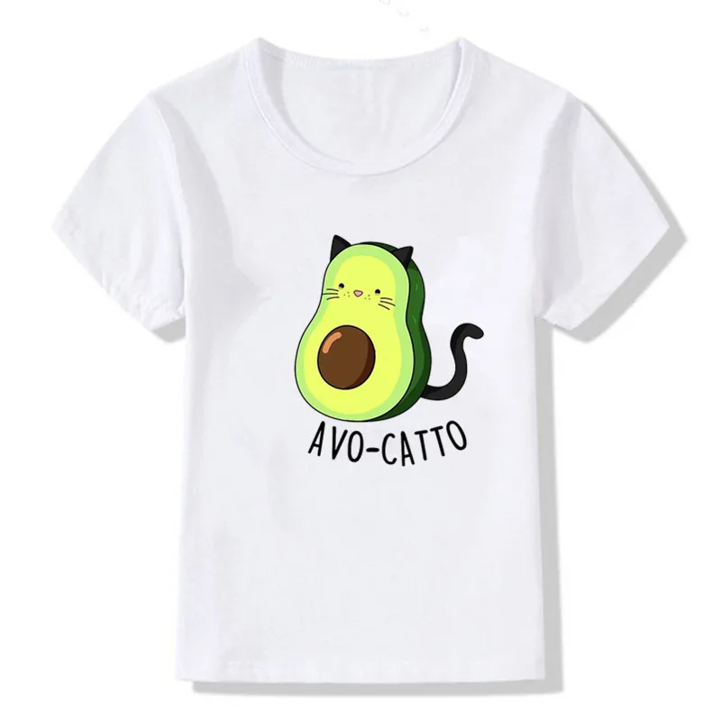 

Children Clothes Cartoon Avocado Print Kids Clothes Boys Girls Graphic T Shirts 2-12 Years Old Baby Tee Shirt