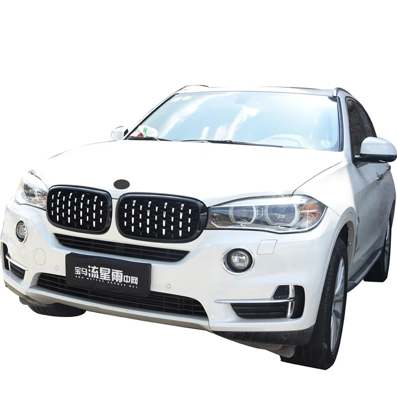 

Пара алмазных грилей метеорного стиля, сменная решетка для переднего бампера автомобиля, гриль для BMW F15 F16 X5 X6 2014-2018, автомобильные аксессуар...