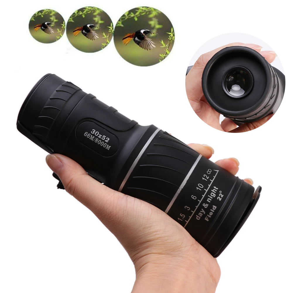 

30x52 Dust Cover Day Night Vision Dual Focusing HD Optical Telescope Monocular Scope Portable Multifunctional Handheld Hunting