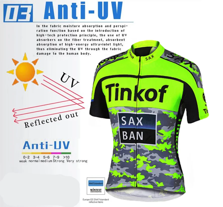 2018 Tinkoff Мужская одежда для велоспорта с коротким рукавом спортивная активного