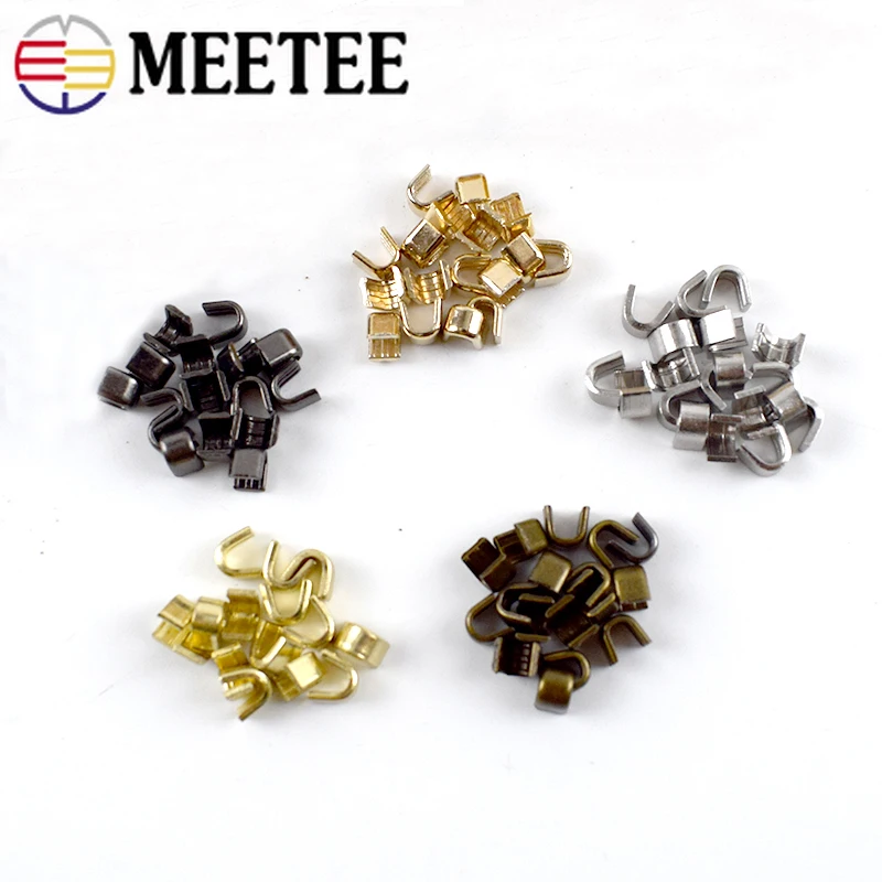 Meetee 20 шт. латунные U образные застежки молнии нескользящие для 3 #5 #8 #10 # металла