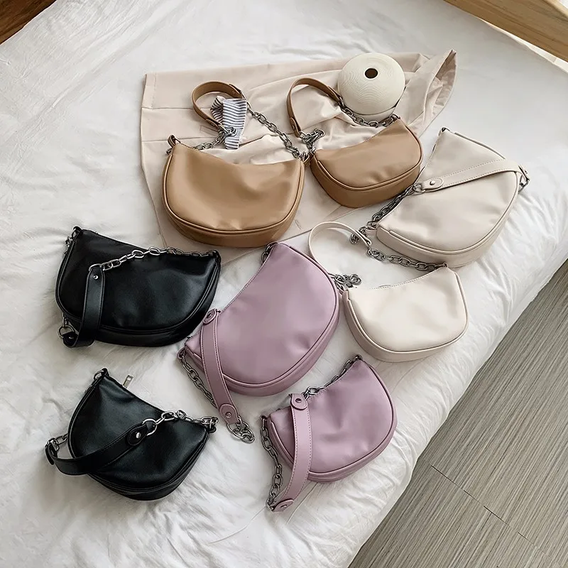 

Women Solid Color Quality Mini PU Leather Cozy Crossbody Bags 2020 Chain Small Shoulder Messenger Bag Lady Handbags and Purses