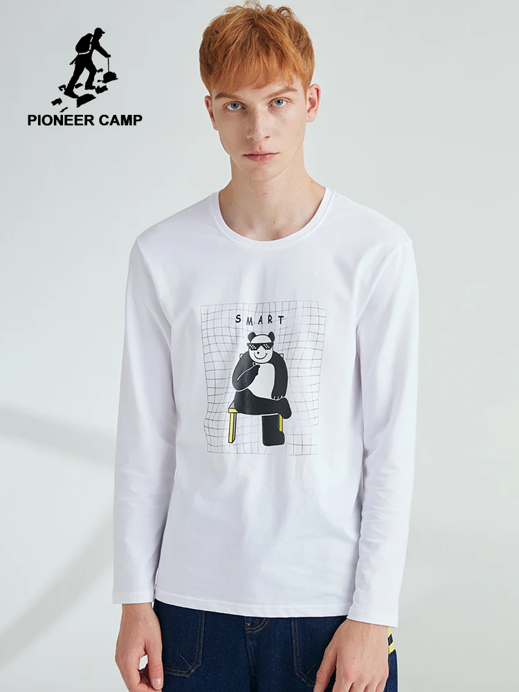 Pioneer Camp новая панда графическая Длинная Футболка мужская белая Аниме хлопок