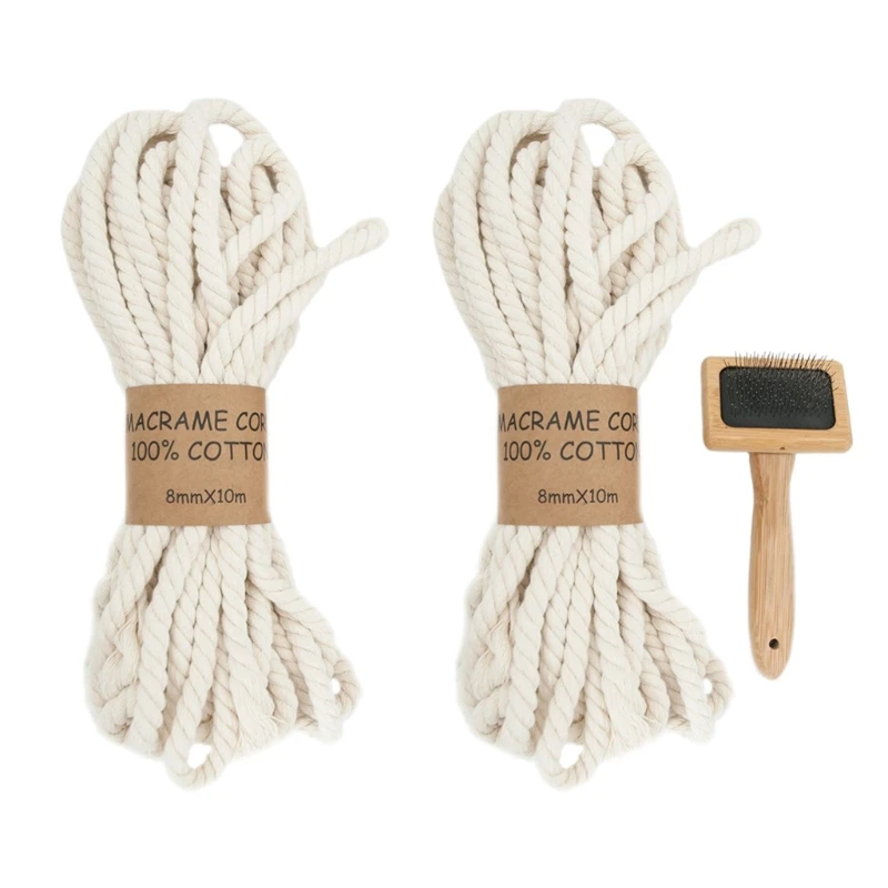 10 м 8 мм веревка макраме витая хлопковый шнур для рукоделия настенные вешалки