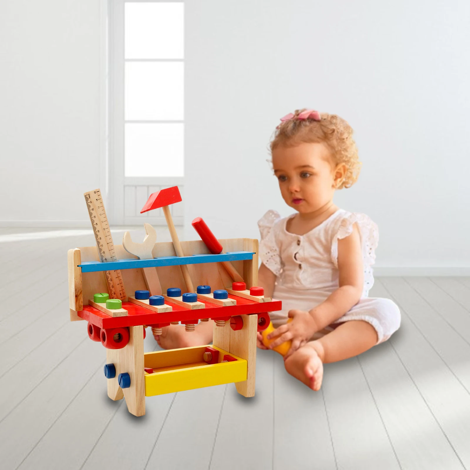 

Kids Mini Wooden Workbench Tools Set Multicolor Simulation Children Play Toy Birthday Christmas Present Educational Toy