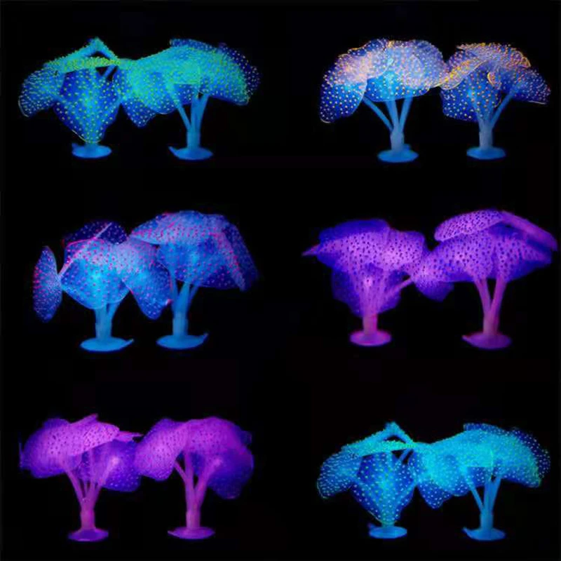 ФЛУОРЕСЦЕНТНОЕ украшение для аквариума искусственный Коралл имитация растений