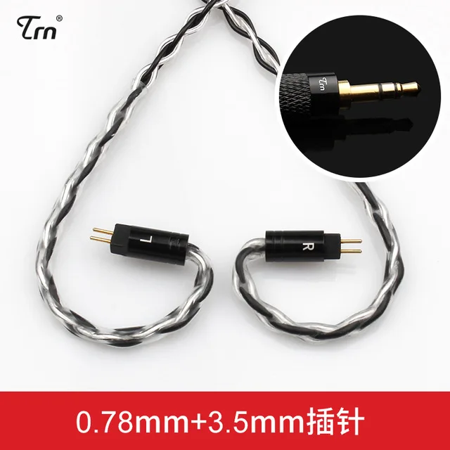 black 3.5 2P 0.78mm Совершенно TRN медь серебро смешанный обновленный кабель 2,5/3,5 мм сбалансированный кабель с MMCX/2pin разъем для TRN V80 V20 V10 8 шнуров - Цвет: black 3.5 2P 0.78mm