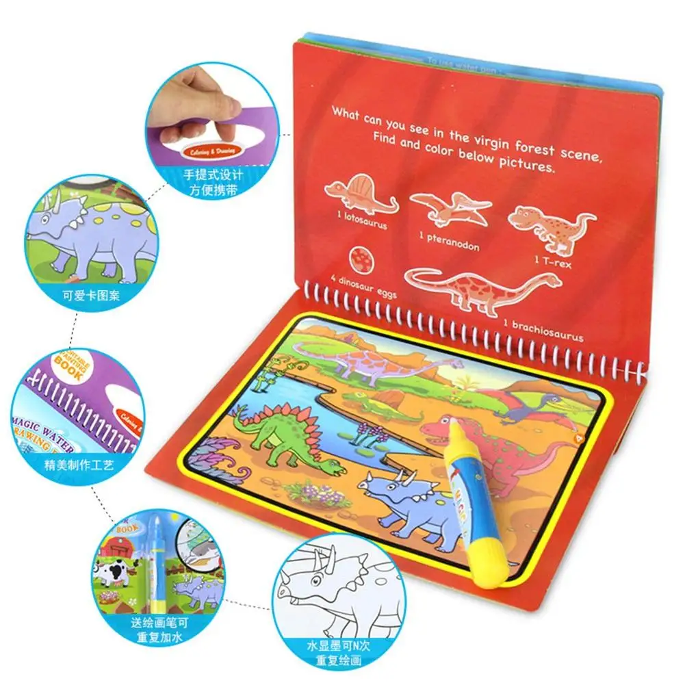 Magic Water Drawing Book Coloring Doodle Pen Painting Board For Kids Toys Birthday Gift | Игрушки и хобби