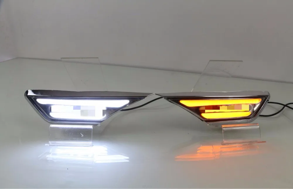 EOsuns led желтый боковой сигнал поворота крыло светильник с белым дневной ходовой светильник габаритный фонарь для honda civic 10 класс