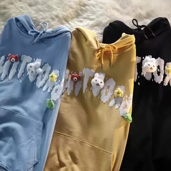 

Tumei стильная толстовка с изображением медведя Женская тонкая