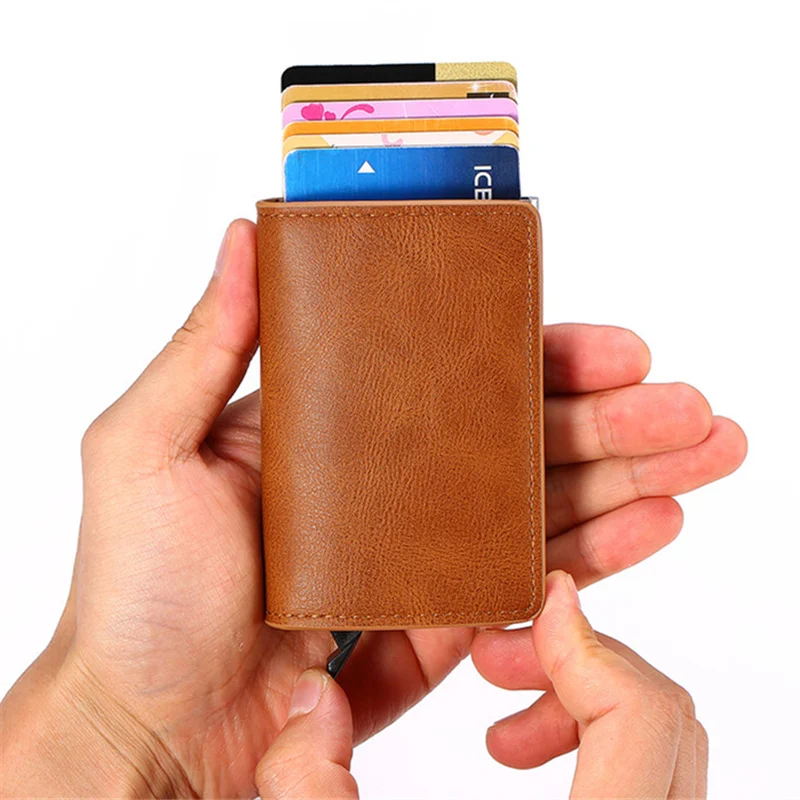 ZOVYVOL RFID Blocking Men's Credit Card Holder Leather Bank Wallet Case holder Protection Purse For Women Aluminum Box | Багаж и сумки