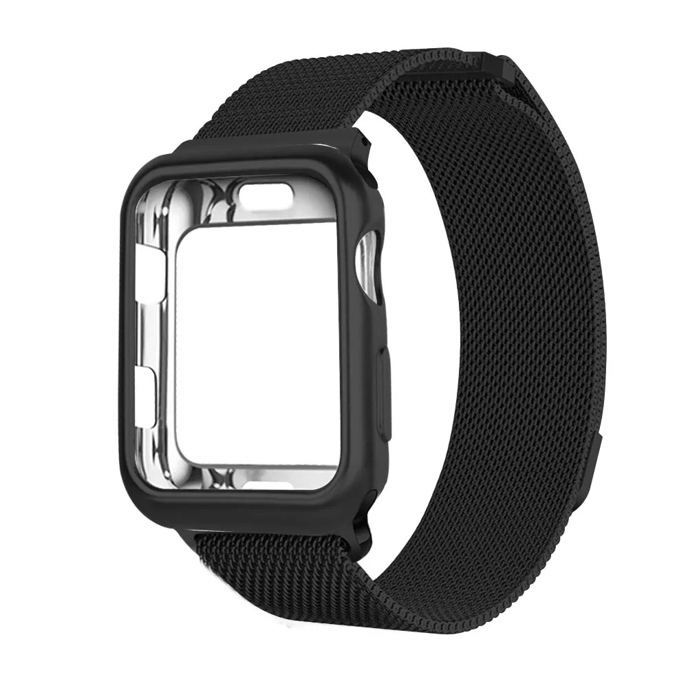 Миланский ремешок+ чехол для 38 мм 42 мм apple iwatch series 3 2 1 ремешок 40 мм 44 мм для apple watch 4 pulseira аксессуары для браслетов