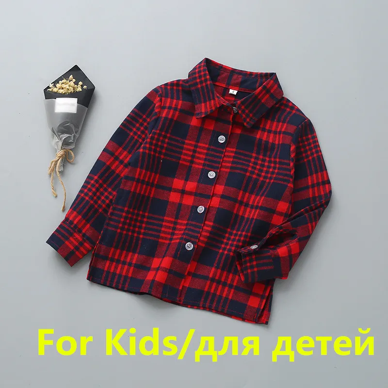 Женская рубашка в шотландскую клетку подходит для семьи|Сочетающаяся одежда