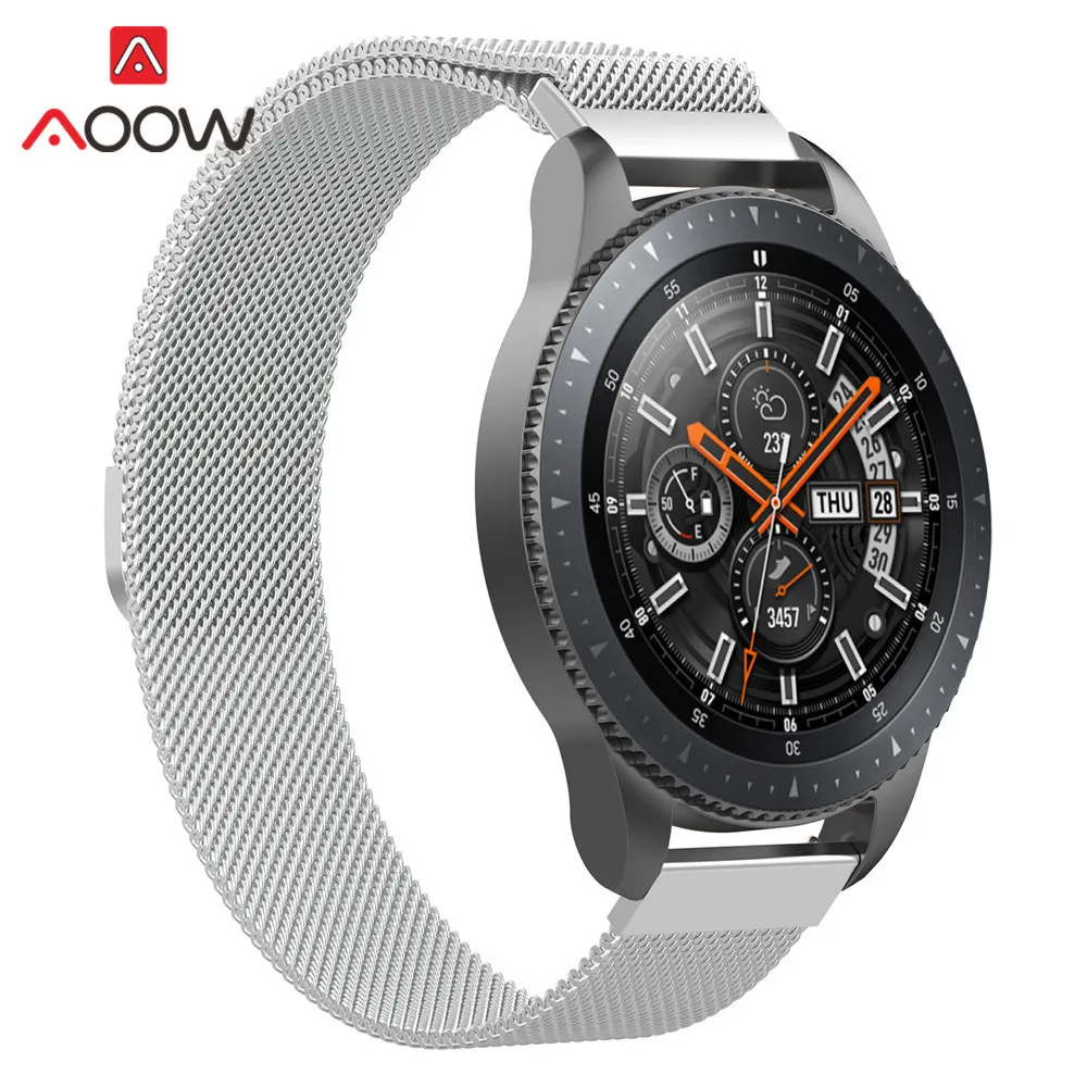 20 мм 22 мм Миланская петля для samsung Galaxy Watch 42 мм 46 мм магнитный сменный ремешок из нержавеющей стали для R800 R810 R815