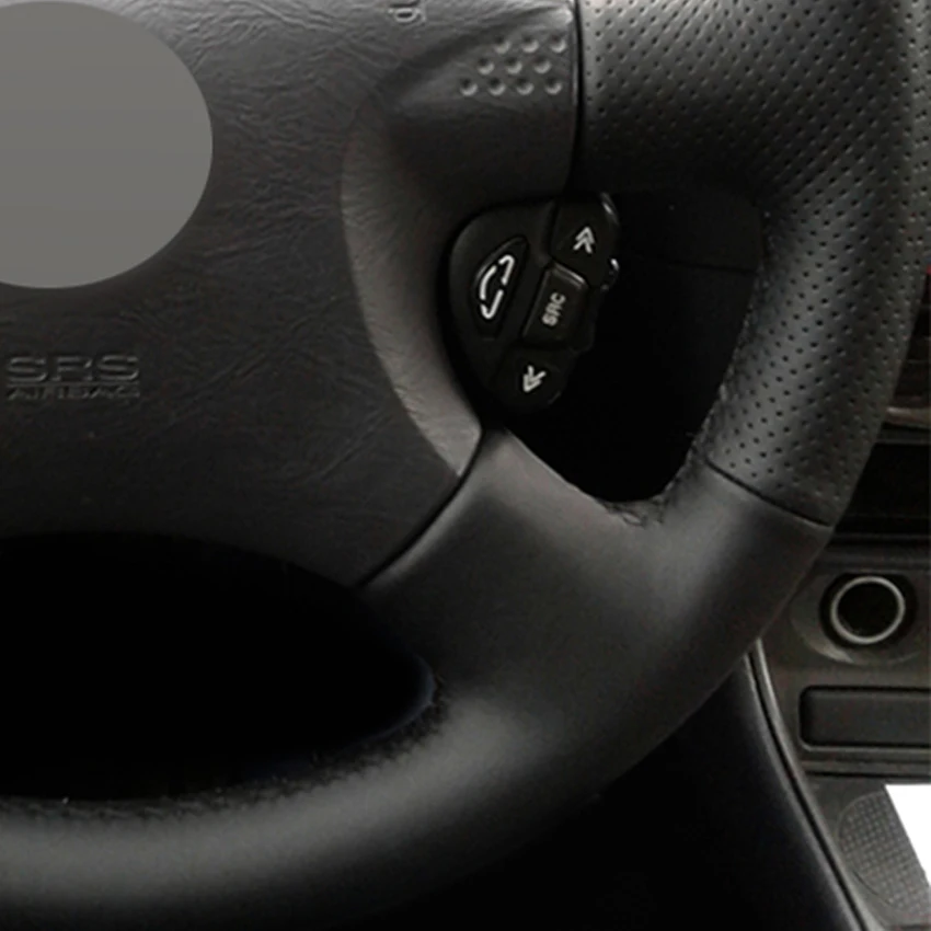 Черный ПУ Искусственная Кожа DIY Чехол рулевого колеса автомобиля для Nissan Almera (N16)