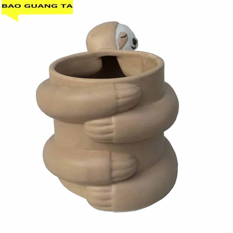 

BAO GUANG TA Sloth Ceramic Vase Animal Flower pot Succulent Cactus Plant Flower Pot Sloth Sculpture Statue Home Decoration R5500