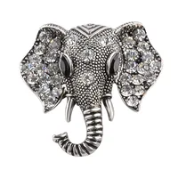 36PC Vintage Silver Color Crystal Elephant Brooches Women Men Girls Boys Collar Dress Clothes Brooches Pins Scarf Buckles Clips