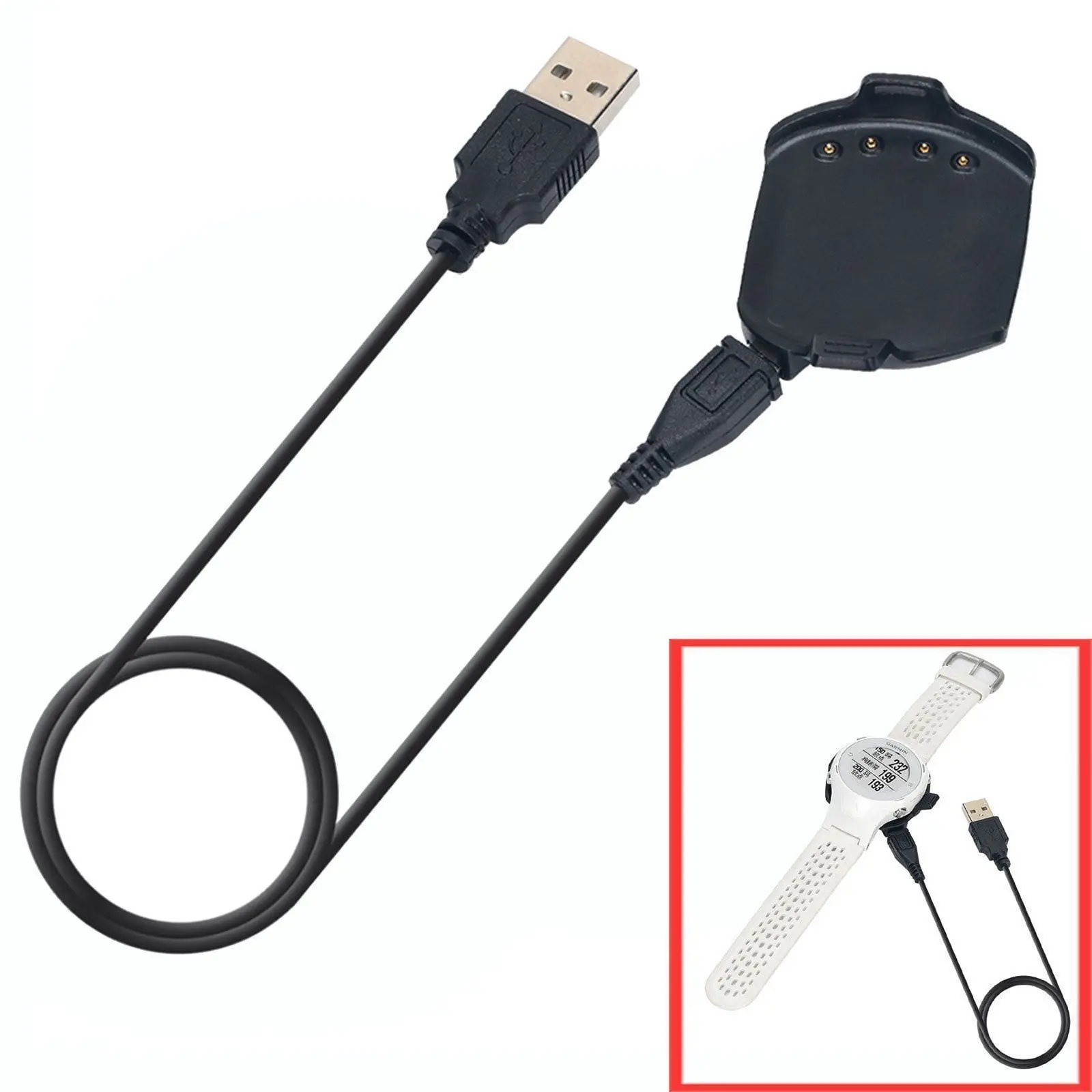 

New And High Quality 1M USB Charging Charger Cable Sync Data Clip for Garmin Approach S2 S4 GPS Watch