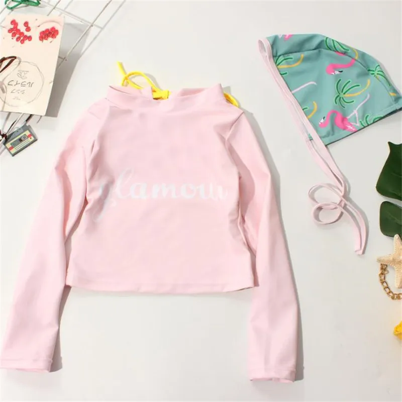 Детский раздельный купальник из полиэстера с принтом детская одежда для купания