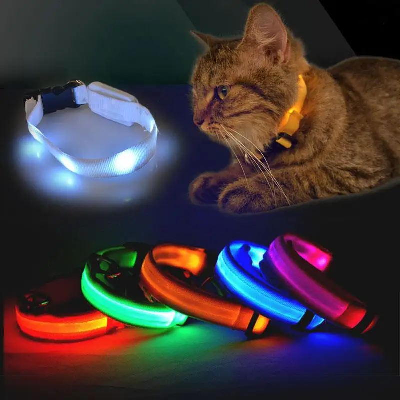 Светодиодный ошейник светодиодный нейлоновый аксессуары для собак светящийся