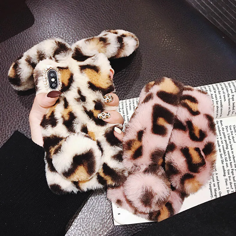 

Fur Phone Cases For Nokia 9 8 7 6 5 3 2 1 7.1 6.1 5.1 3.1 2.1 Plus 2018 X5 X6 X7 Plush Leopard Print Winter Warm Soft Back Cover