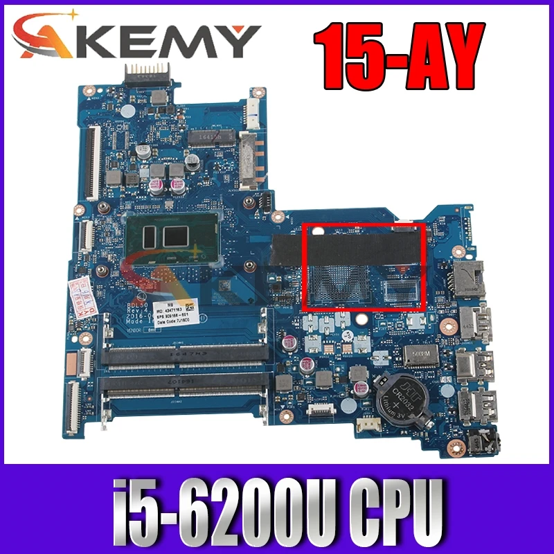 

Оригинальный Для HP 15-AY Материнская плата ноутбука 854937-601 854937-001 аккумулятор большой емкости BDL50 LA-D704P с SR2EY i5-6200U Процессор мб 100% тестирование Б...