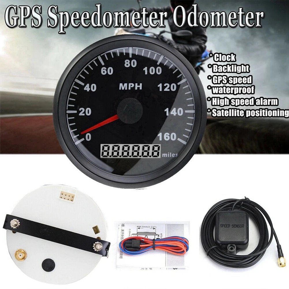 0-160MPH Motorcycles Stainless Steel Car Digital Gauges Speed Measurement Round GPS Speedometer Durable Waterproof Accessories | Автомобили